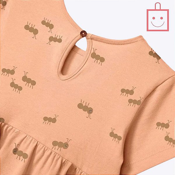 Vestido Manga Curta Estampado Toddler Infantil Menina Hering Kids 5B1w1hen