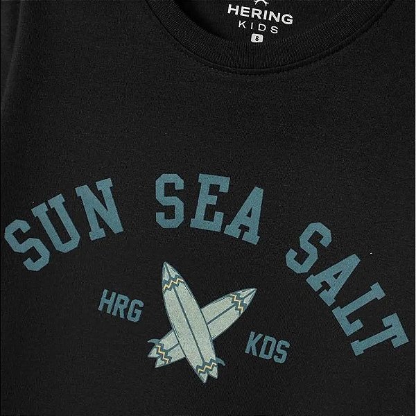 Camiseta Preta Estampada Infantil Menino Hering Kids 5CFY10TEN