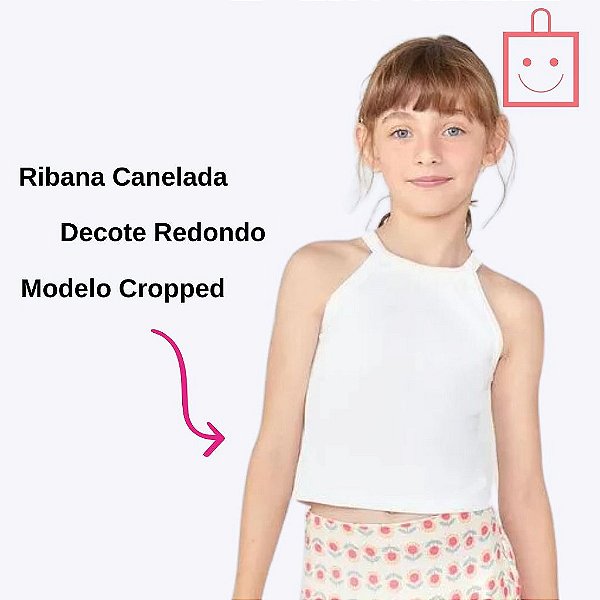 Regata Básica Off White Infantil Menina Hering Kids 51PRNMCEN