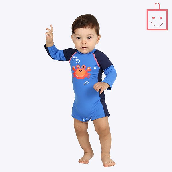 Macaquinho Bebê Menino Moda Praia Siri Kids 39460