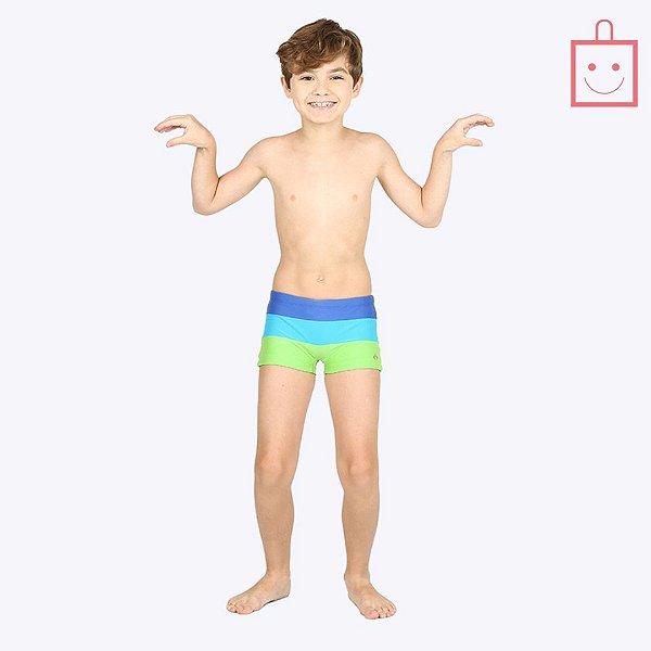 Sunga Box Colorida Infantil Menino Moda Praia Siri Kids 39517