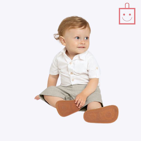 Conjunto Body Manga Curta e Bermuda Sarja Bebê Menino Milon 2000348