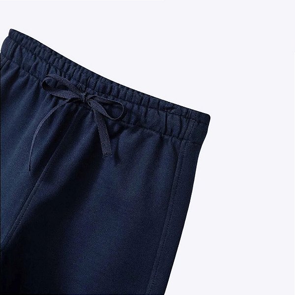 Conjunto Camiseta Manga Curta Azul e Bermuda em Moletom Preta Infantil Menino Hering Kids 5B1QAQ3EN