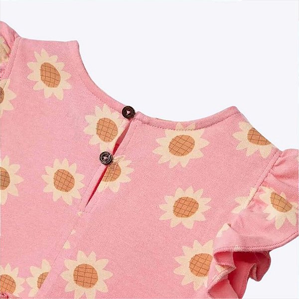 Vestido Rosa Toddler Com Babado Infantil Menina Hering Kids 5B5G1DEN