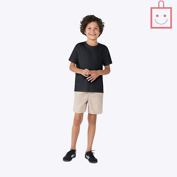 Camiseta Básica Preta Infantil Menino Hering Kids 5DTLN10EN