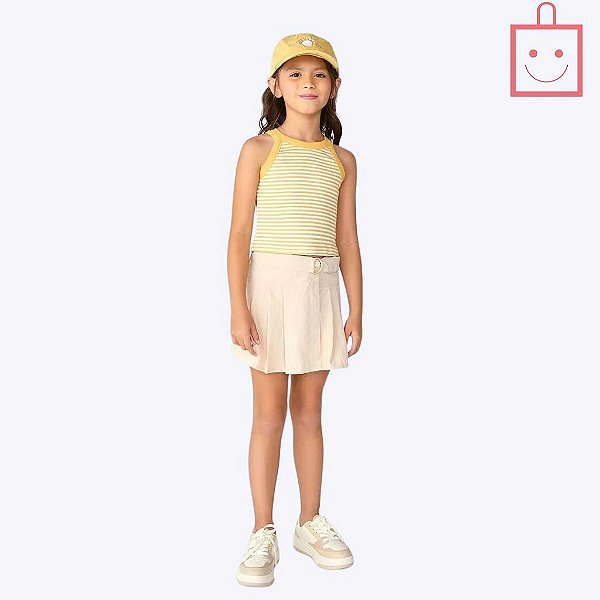 Regata Cropped Amarela em Ribana Infantil Menina Hering Kids 51QG1BEN