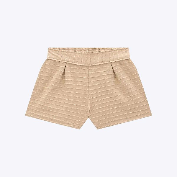 Conjunto Blusa de Alça Verde e Short em Malha Bege Infantil Menina Milon 2000540