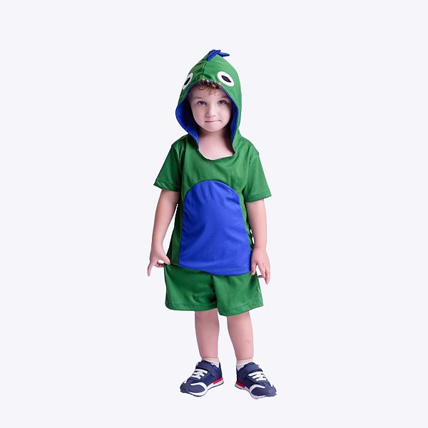 Fantasia Dinossauro com Capuz Infantil Menino Muvile 5367