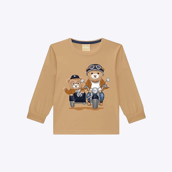 Conjunto Moletom Ursinho Infantil Menino Milon 2000809 Camurca