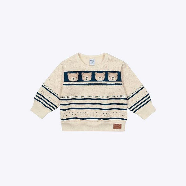 Conjunto Moletom Com Capuz Listrado Bebê Menino Divertto 16207 Vermelho