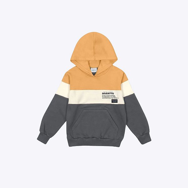 Conjunto Moletom Com Capuz Infantil Menino Divertto 17849 Marrom