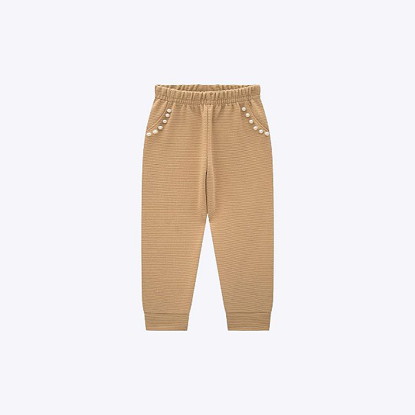 Conjunto Blusa Manga Longa Pelinho Com Laço E Calça Infantil Menina Milon 2000775 Camurca
