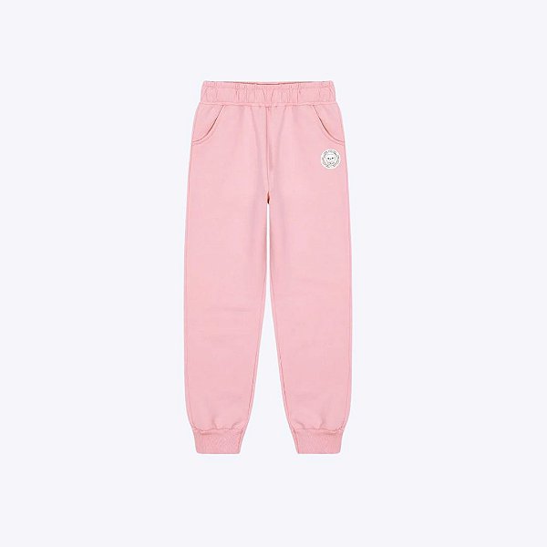 Conjunto Moletom Com Capuz E Calça Jogger Ursinho Infantil Menina Mundo Cinti 12367 Rosa