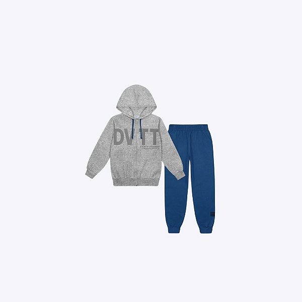 Conjunto Casaco Moletom Com Capuz E Calça Moletom Felpado Infantil Menino Divertto 17866 Marrom