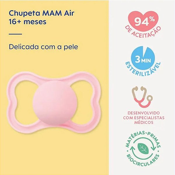 Chupeta Rosa MAM Air 16+ meses CH50412