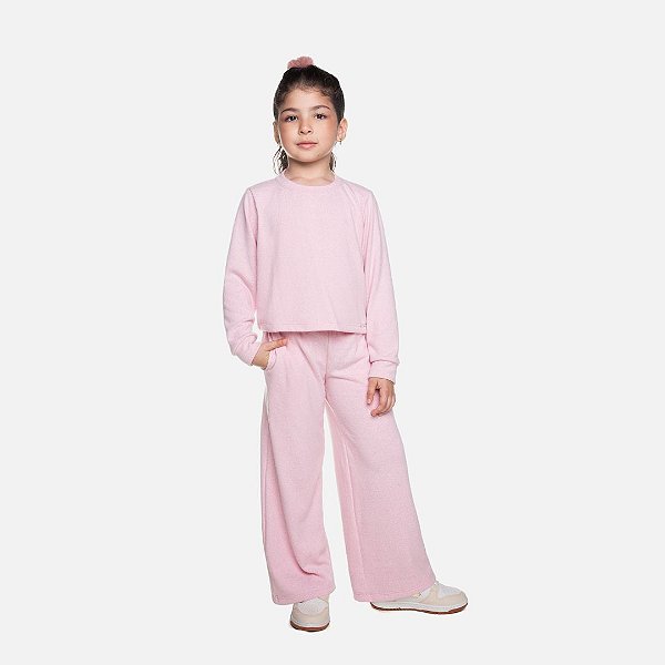 Conjunto Comfy Blusa Manga Longa E Calça Tricot Infantil Menina Have Fun 29368