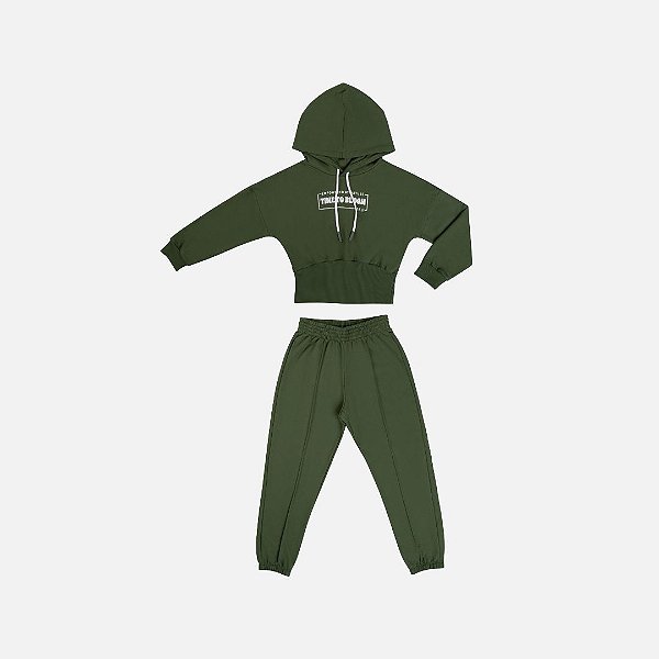 Conjunto Moletom Com Capuz Infantil Menina Have Fun 29371 Verde