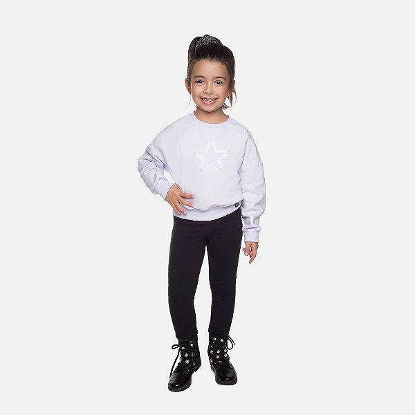 Conjunto Moletom e Calça Legging Molecotton Infantil Menina Have Fun 29387