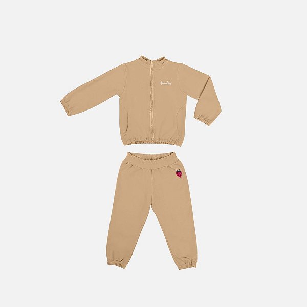 Conjunto Casaco Estampa Morango e Calça Molecotton Infantil Menina Have Fun 29400
