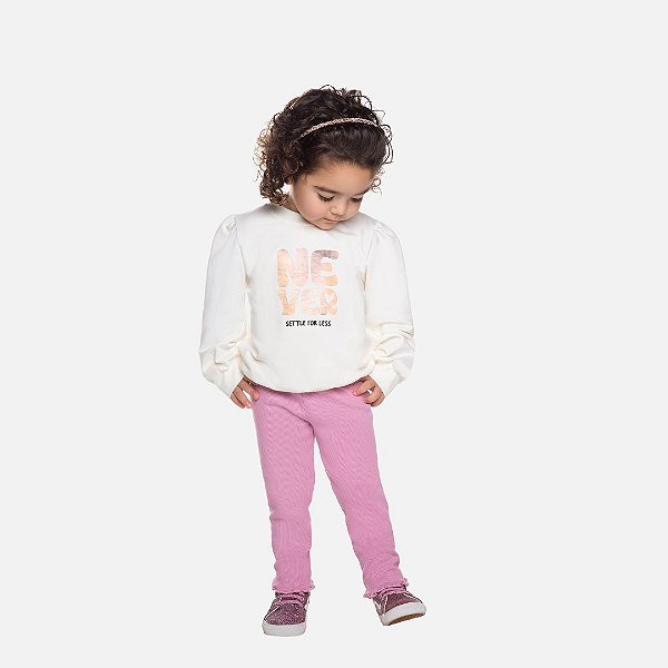 Conjunto Casaco Molecotton Comfort E Calça Legging Infantil Menina Have Fun 29418