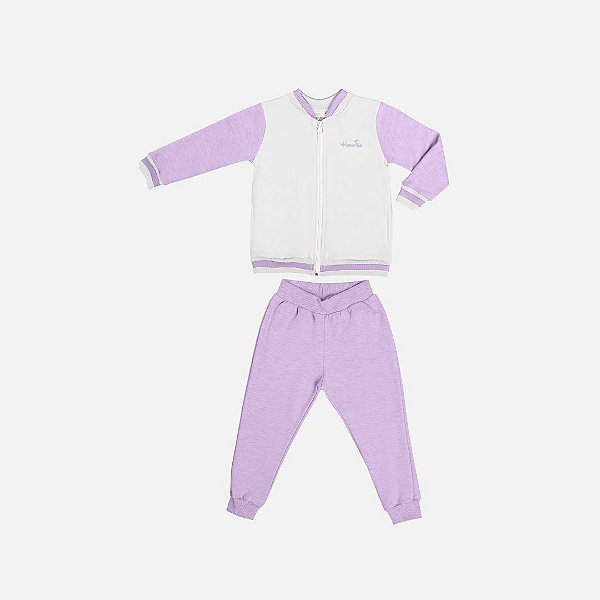 Conjunto Jaqueta Bomber E Calça Moletom Infantil Menina Have Fun 29419 Rosa