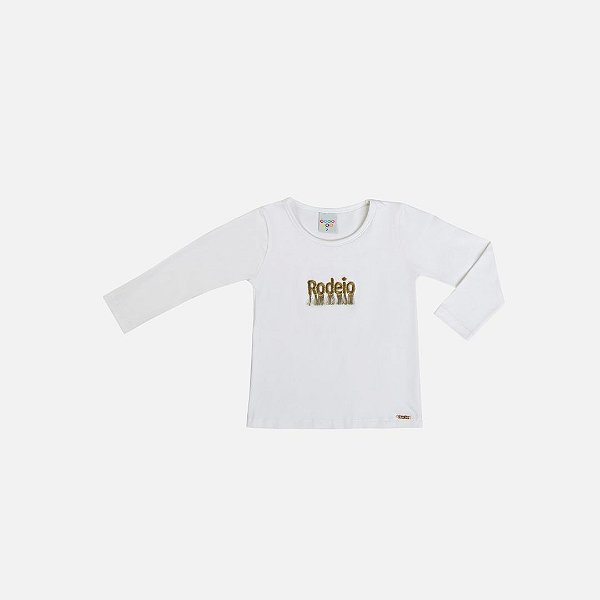 Blusa Manga Longa Cotton Infantil Menina Have Fun 29422 Offwhite