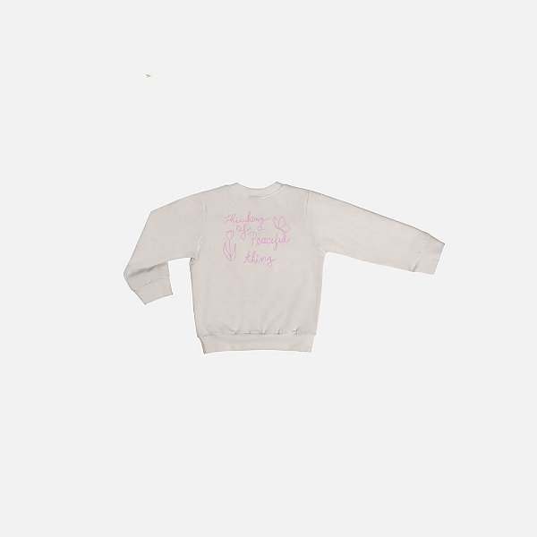 Conjunto Moletom Butterflies E Calça Legging Molecotton Infantil Menina Have Fun 29426 Branco