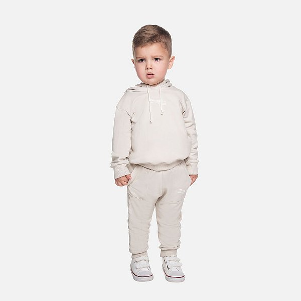 Conjunto Casaco Moletom Com Capuz E Calça Jogger Off White Infantil Menino Have Fun 29472 Offwhite