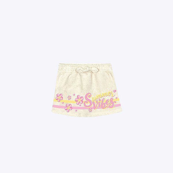 Conjunto Blusa Manga Curta Abacaxi e Shorts-Saia Bebê Menina Mundo Cinti 10427