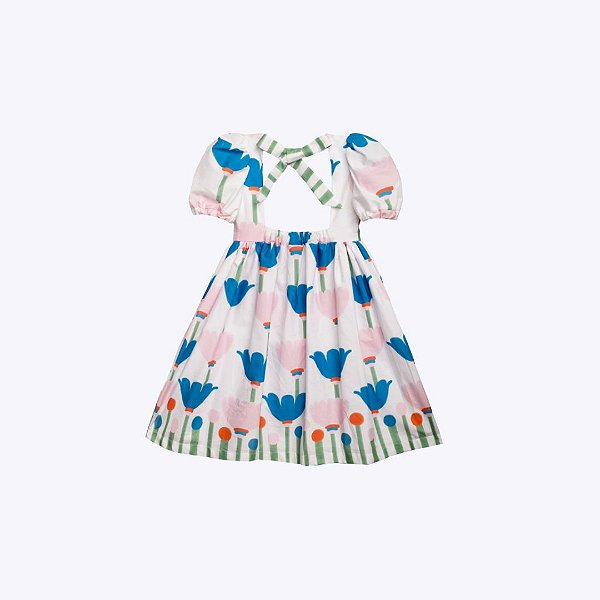 Vestido Manga Curta Flores Infantil Menina Precoce 5508
