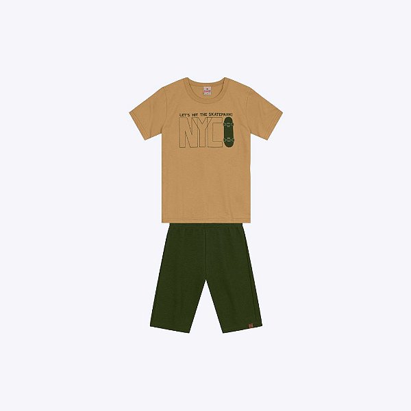 Conjunto Camiseta Manga Curta e Bermuda Juvenil Menino Brandili 26559
