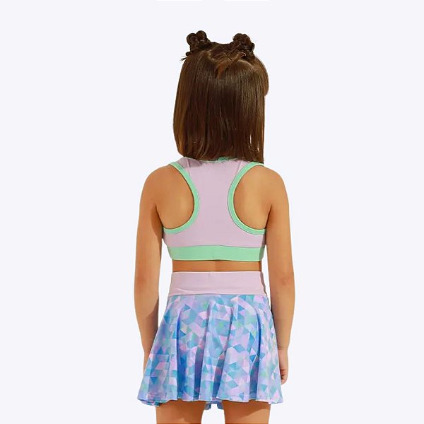 Conjunto Top Com Saia Dry Fit Mini Infantil Menina Poah Noah 54602