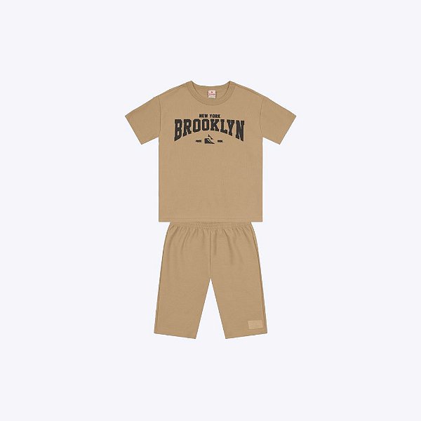Conjunto Camiseta Manga Curta Brooklyn e Bermuda Juvenil Menino Brandili 26936