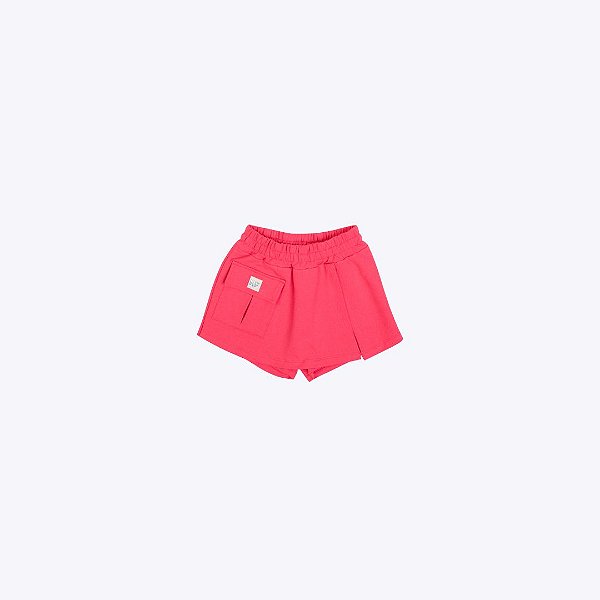 Conjunto Blusa Manga Curta Flor e Shorts Rosa Moletom Juvenil Feminino Have Fun 29629