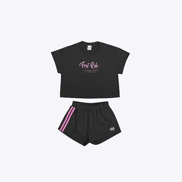 Conjunto Blusa Manga Curta e Shorts Infantil Feminino Have Fun 29637