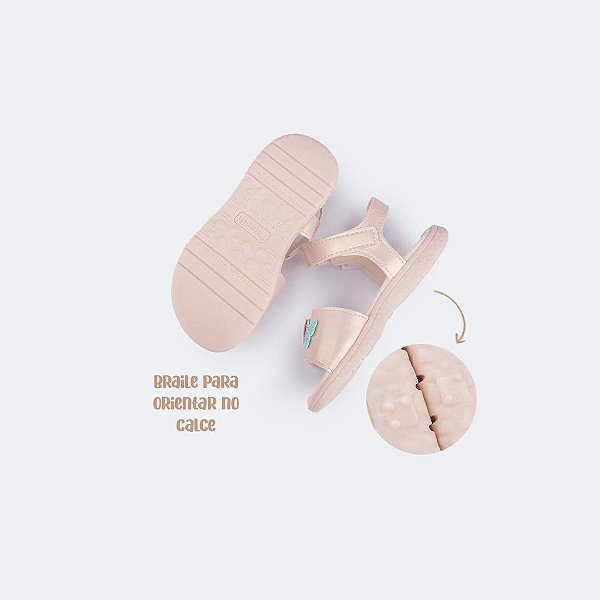 Sandália Borboletas Nude Colorida Infantil Feminina Pampili 763008000