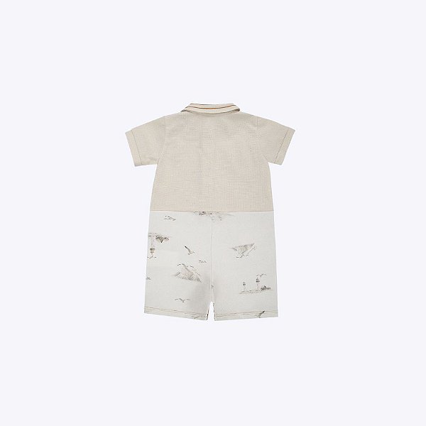 Macacão Bege Bebê Menino Paraiso 10218667