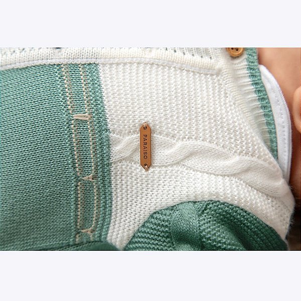 Saída Maternidade Verde Água Bebê Menino Paraiso 01918594