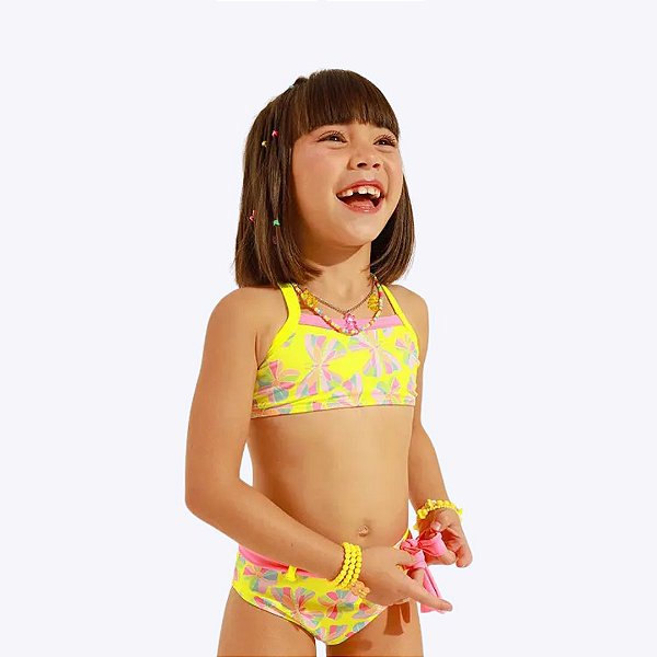 Biquíni Neon Borboletas Infantil Feminino Poah Noah 54900