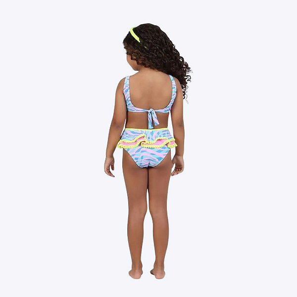Maiô Collant Zebra Infantil Feminino Moda Praia Siri Kids 40048