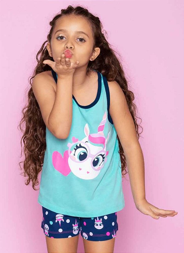 Puket Pijama Short Doll Regata Unicornio Eco 030501412