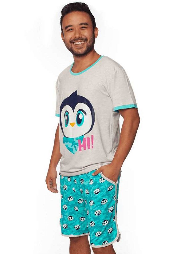Puket Pijama Manga Curta Visco Patches Family Adulto 030602091