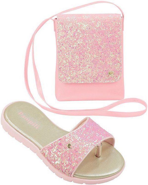 Sandália Rasteira Infantil Feminina + Bolsa Pampili 123100