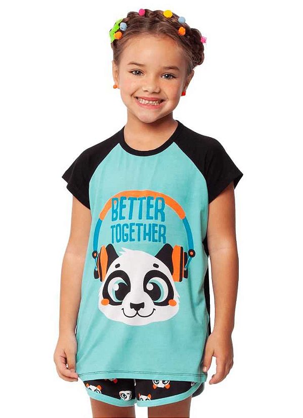 Puket Pijama Manga Curta Teen Visco Panda 030501585