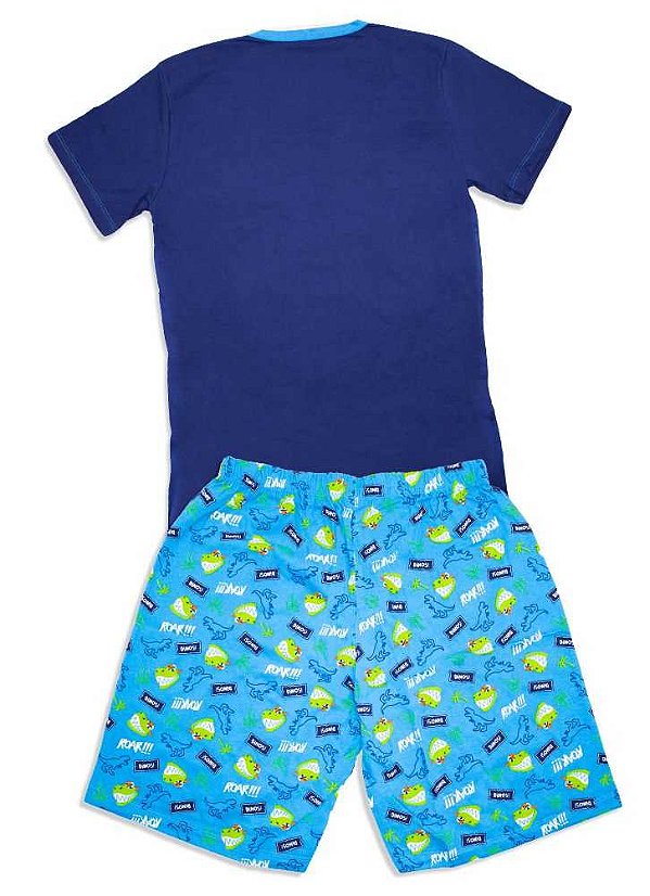 Puket Pijama Adulto Masculino Manga Curta Meia Malha Dino 030602198