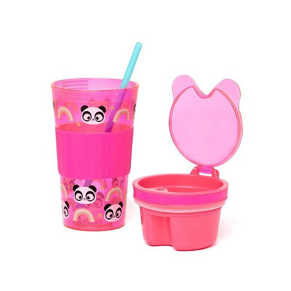 Copo com Canudo Panda Snack 050401946 Puket