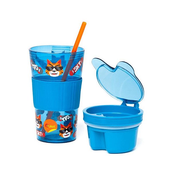 Copo com Canudo Tigre Snack 050401947 Puket