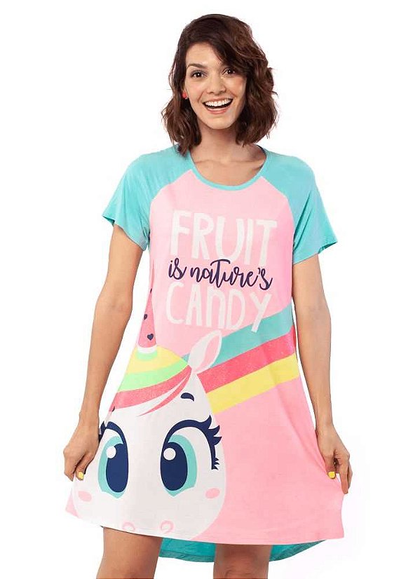 Camisola Adulto Manga Curta Visco Unicornio 030602192 Puket