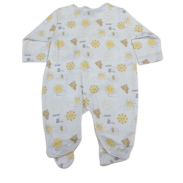 Macacão para Bebê Unissex Manga Longa Malha 213172 Anjos Baby