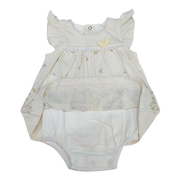 Macacão para Bebê Menina Manga Curta 213004 Anjos Baby